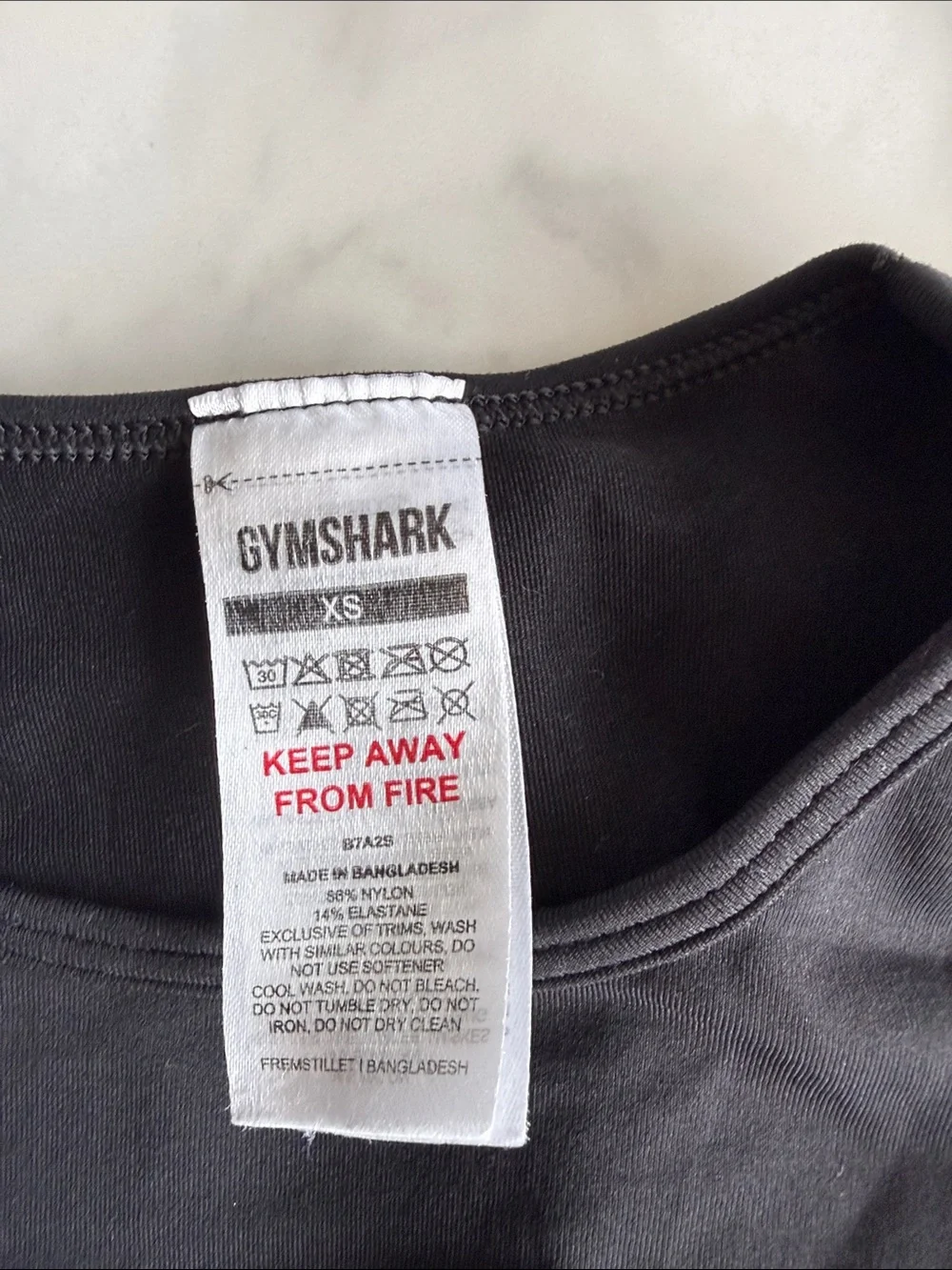 Gymshark Black Long Sleeve Cropped Crew Top